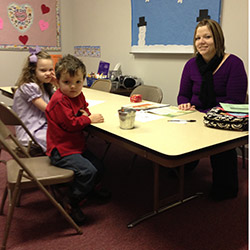 Teacher and students